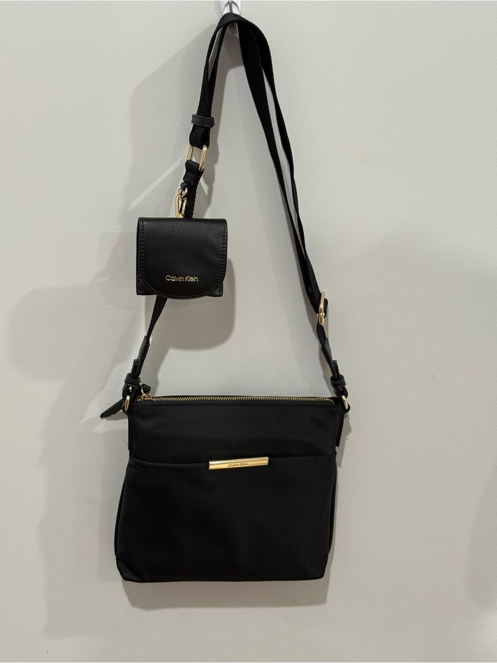 New Calvin Klein Black Crossbody Bag with Coin Bag 9x9.5β